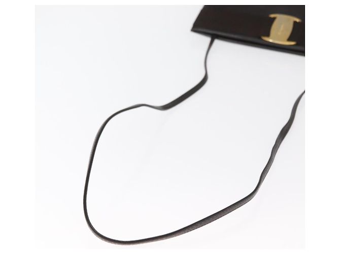 Salvatore Ferragamo Borsa a Spalla Vala in Pelle Marrone Scuro Oro Auth BA9386 D'oro - vista 7
