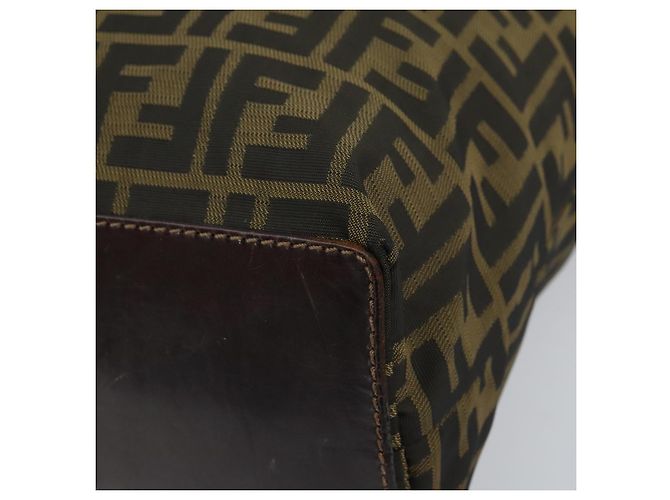Borsa a mano in tela Zucca FENDI marrone nera Auth BA9302 Nero - vista 10