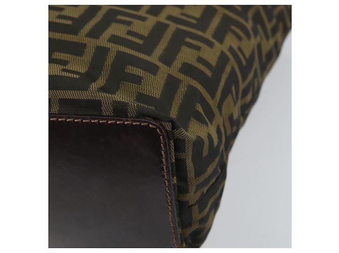 Borsa a mano in tela Zucca FENDI marrone nera Auth BA9302 Nero - vista 12