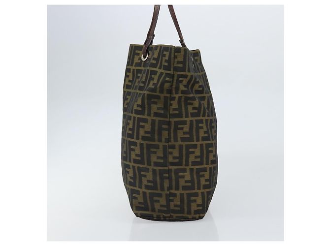 Borsa a mano in tela Zucca FENDI marrone nera Auth BA9302 Nero - vista 4