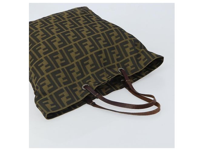 Borsa a mano in tela Zucca FENDI marrone nera Auth BA9302 Nero - vista 6