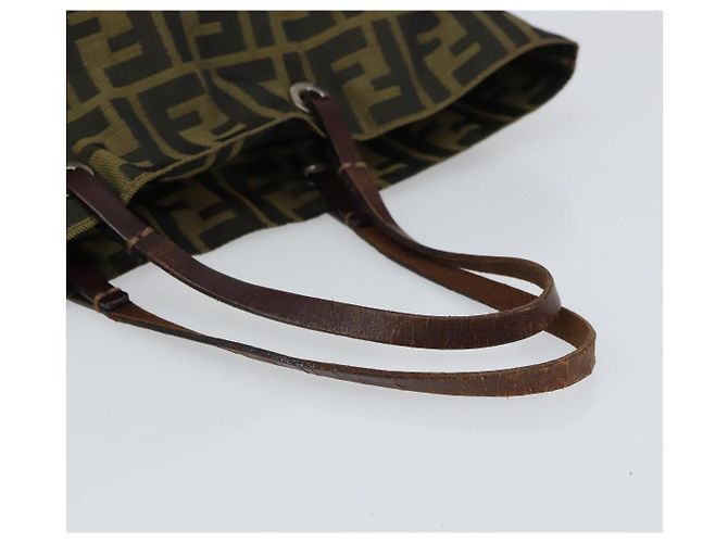 Borsa a mano in tela Zucca FENDI marrone nera Auth BA9302 Nero - vista 7