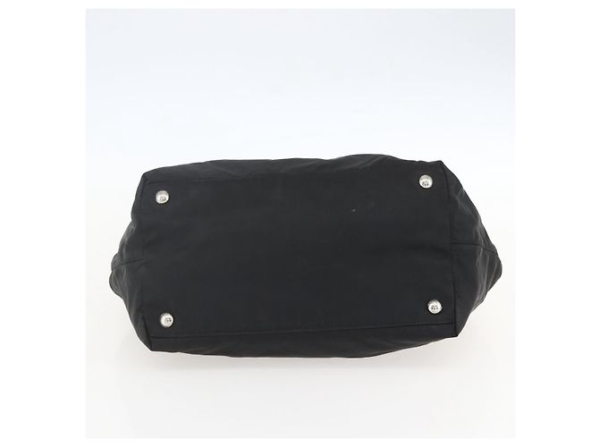 Ribbon PRADA Borsa a Mano in Nastro Nylon Nero Argento Auth 160087 - vista 9