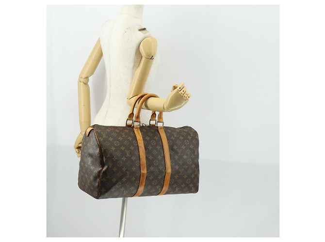 LOUIS VUITTON Borsa Boston Monogram Keepall 45 M41428 Auth LV 158284 Monogramma - vista 21