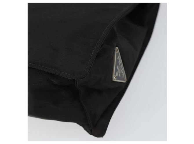 PRADA Borsa a mano in nylon nero argento Auth 159055 - vista 12