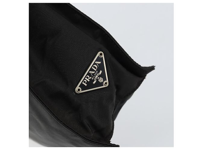 PRADA Borsa a mano in nylon nero argento Auth 159055 - vista 14