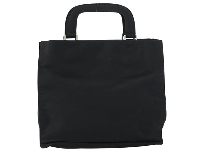 PRADA Borsa a mano in nylon nero argento Auth 159055 - vista 2