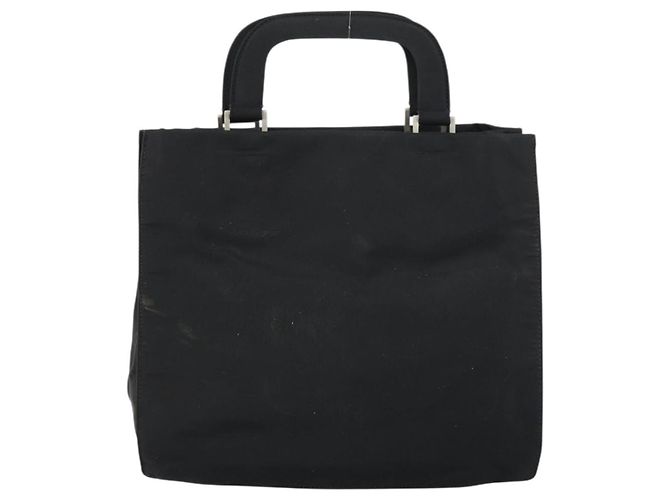 PRADA Borsa a mano in nylon nero argento Auth 159055 - vista 3