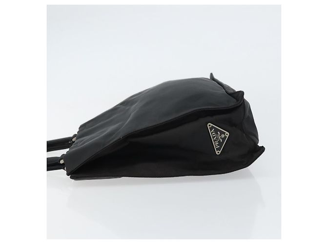PRADA Borsa a mano in nylon nero argento Auth 159055 - vista 5