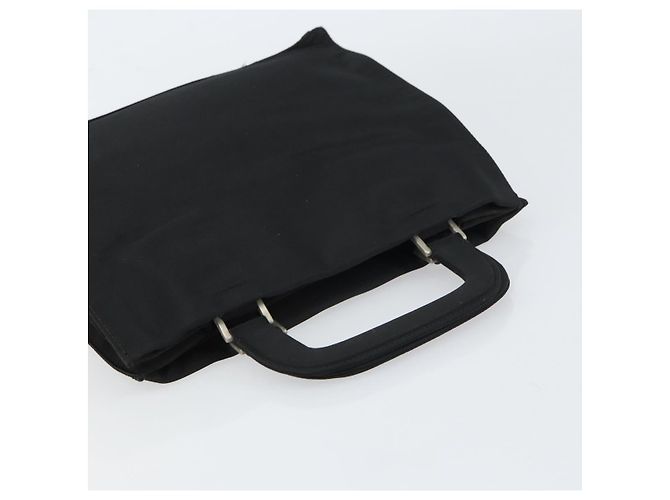 PRADA Borsa a mano in nylon nero argento Auth 159055 - vista 6