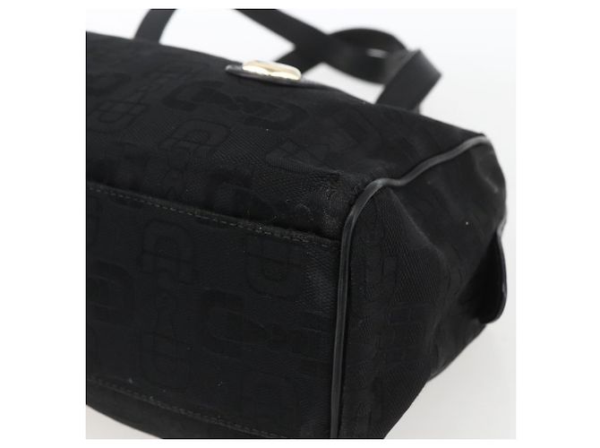 Borsa a mano GUCCI in tela nera e oro 248270 Auth ka1280 Nero D'oro - vista 10