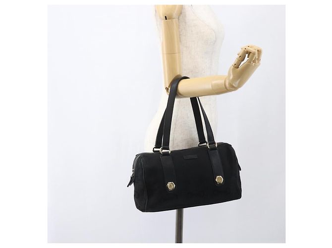 Borsa a mano GUCCI in tela nera e oro 248270 Auth ka1280 Nero D'oro - vista 22