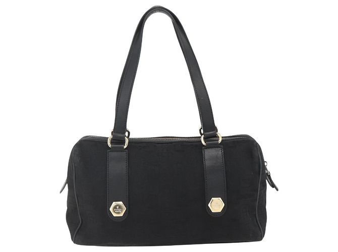 Borsa a mano GUCCI in tela nera e oro 248270 Auth ka1280 Nero D'oro - vista 3