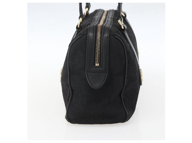 Borsa a mano GUCCI in tela nera e oro 248270 Auth ka1280 Nero D'oro - vista 5