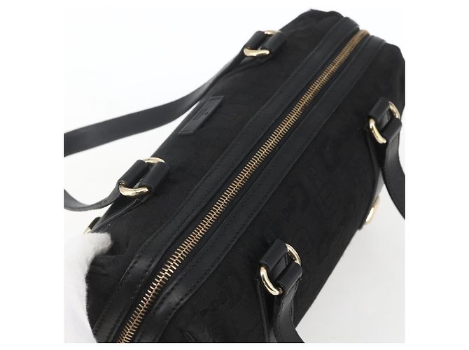 Borsa a mano GUCCI in tela nera e oro 248270 Auth ka1280 Nero D'oro - vista 6