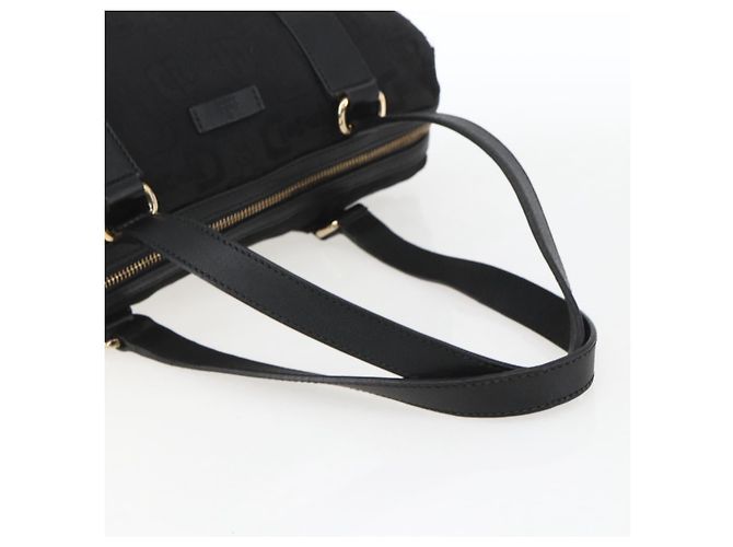 Borsa a mano GUCCI in tela nera e oro 248270 Auth ka1280 Nero D'oro - vista 7