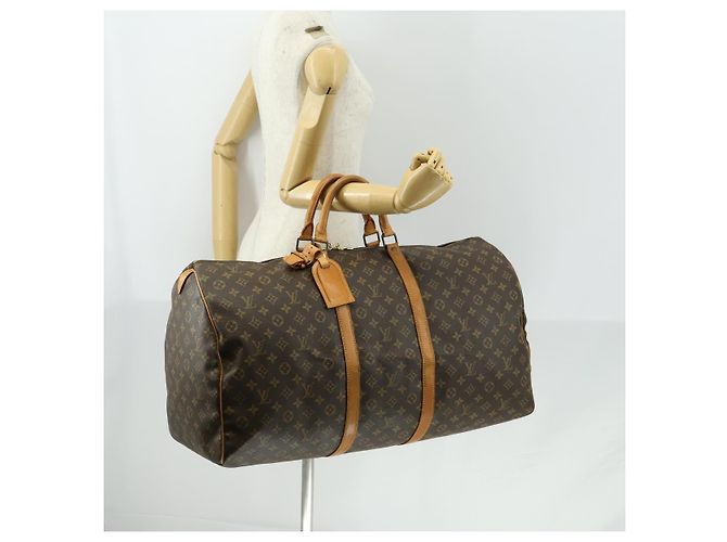 LOUIS VUITTON Borsa Boston Monogram Keepall 60 M41422 LV Auth BA9012 Monogramma - vista 22