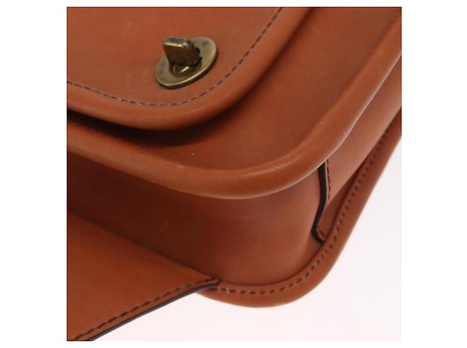 Borsa a tracolla in pelle marrone Coach Auth am10204 - vista 10