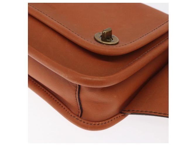 Borsa a tracolla in pelle marrone Coach Auth am10204 - vista 11