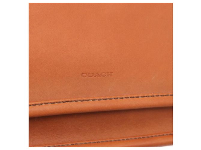 Borsa a tracolla in pelle marrone Coach Auth am10204 - vista 14