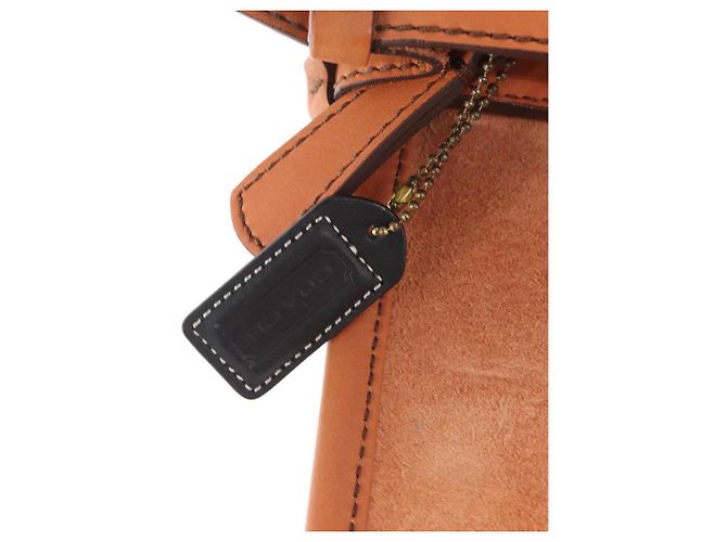 Borsa a tracolla in pelle marrone Coach Auth am10204 - vista 17