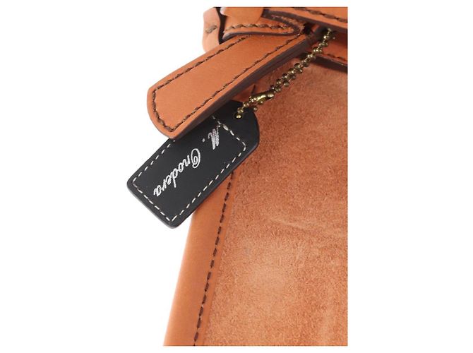 Borsa a tracolla in pelle marrone Coach Auth am10204 - vista 18