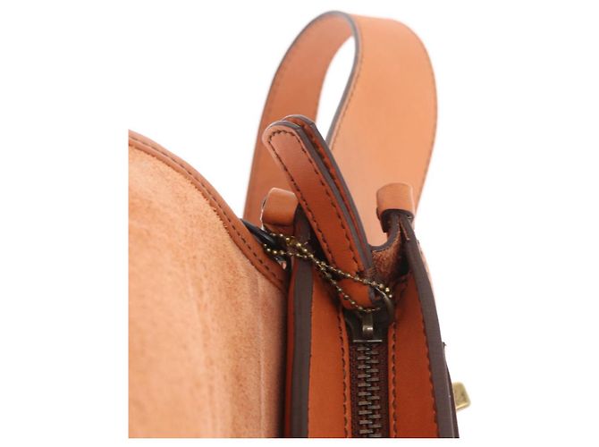 Borsa a tracolla in pelle marrone Coach Auth am10204 - vista 19