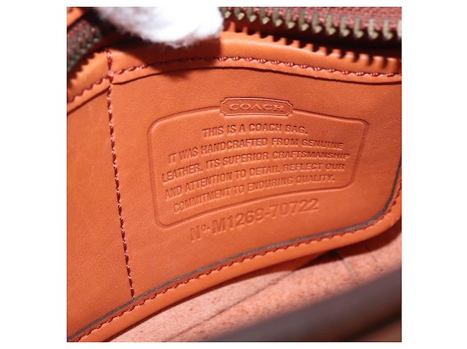 Borsa a tracolla in pelle marrone Coach Auth am10204 - vista 20