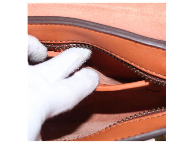 Borsa a tracolla in pelle marrone Coach Auth am10204 - vista 24