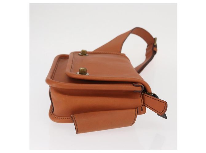 Borsa a tracolla in pelle marrone Coach Auth am10204 - vista 4