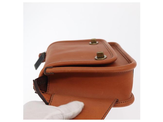 Borsa a tracolla in pelle marrone Coach Auth am10204 - vista 5