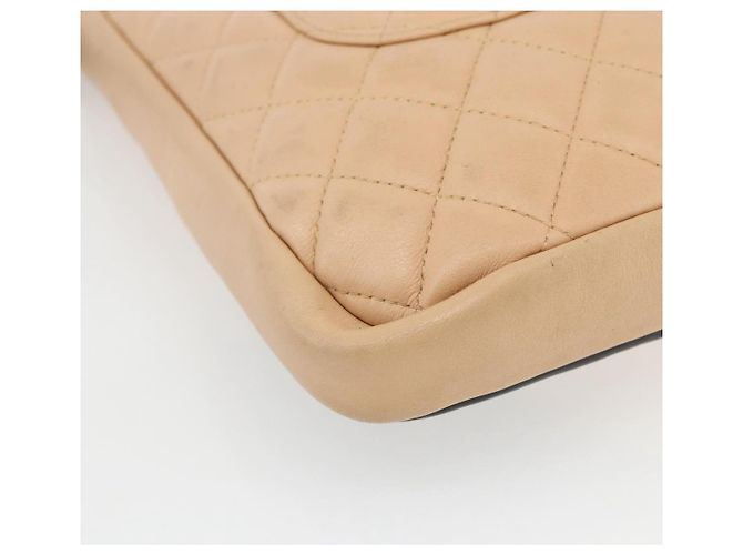 CHANEL Borsa a Spalla Matelassé Linea Cambon Pelle Beige Argento CC Auth BA9277V - vista 13