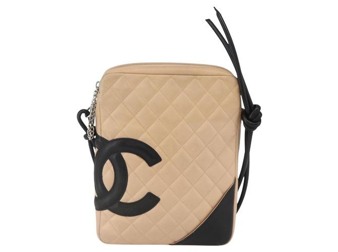 CHANEL Borsa a Spalla Matelassé Linea Cambon Pelle Beige Argento CC Auth BA9277V - vista 2