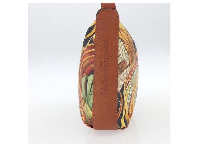 Borsa a Spalla Salvatore Ferragamo Marrone Oro Auth ka1379 D'oro - vista 4