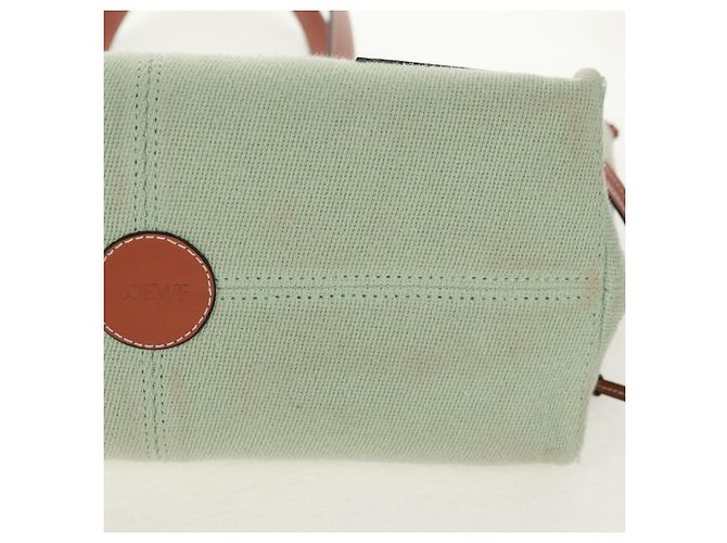 LOEWE Anagram Tasche aus Canvas Hellgrün Auth 159034 - Ansicht 11