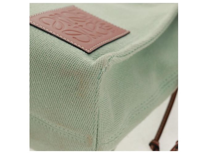 LOEWE Anagram Tasche aus Canvas Hellgrün Auth 159034 - Ansicht 14
