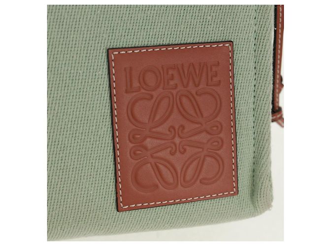 LOEWE Anagram Tasche aus Canvas Hellgrün Auth 159034 - Ansicht 17