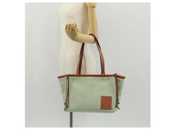 LOEWE Anagram Tasche aus Canvas Hellgrün Auth 159034 - Ansicht 25
