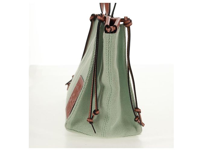 LOEWE Anagram Tasche aus Canvas Hellgrün Auth 159034 - Ansicht 5