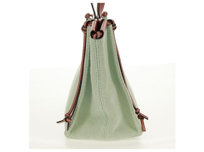LOEWE Anagram Tasche aus Canvas Hellgrün Auth 159034 - Ansicht 6