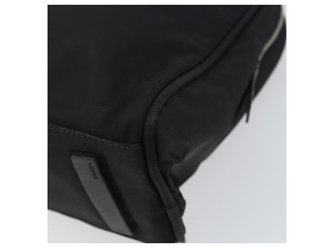 PRADA Borsa a mano in nylon nero argento Auth 159051 - vista 10