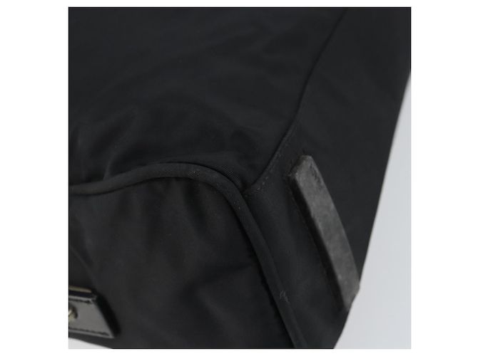 PRADA Borsa a mano in nylon nero argento Auth 159051 - vista 11