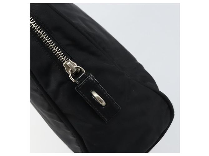 PRADA Borsa a mano in nylon nero argento Auth 159051 - vista 15