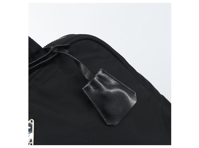 PRADA Borsa a mano in nylon nero argento Auth 159051 - vista 16