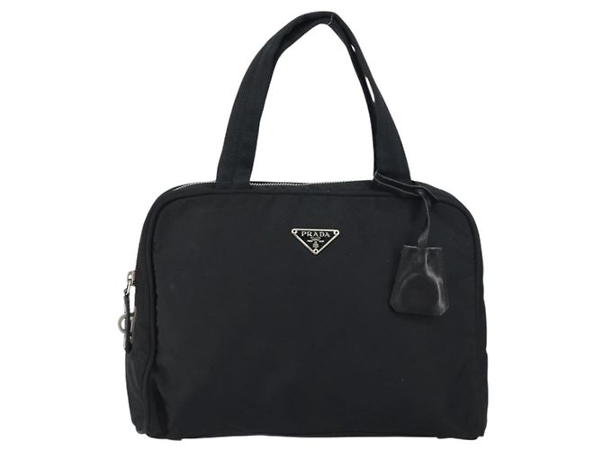 PRADA Borsa a mano in nylon nero argento Auth 159051 - vista 2
