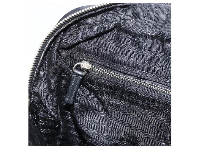 PRADA Borsa a mano in nylon nero argento Auth 159051 - vista 22
