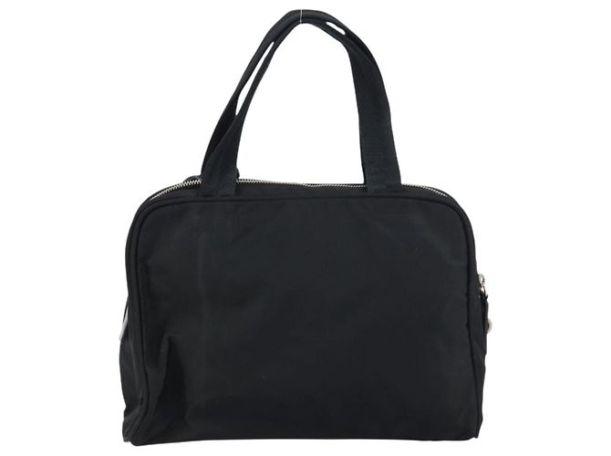 PRADA Borsa a mano in nylon nero argento Auth 159051 - vista 3