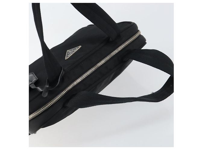 PRADA Borsa a mano in nylon nero argento Auth 159051 - vista 6