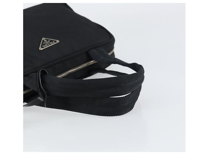 PRADA Borsa a mano in nylon nero argento Auth 159051 - vista 7
