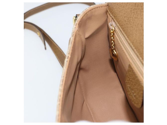 Bolso de Hombro GUCCI de Nylon Cuero Beige Dorado 007 754 0074 Auth ep12620 - vista 19